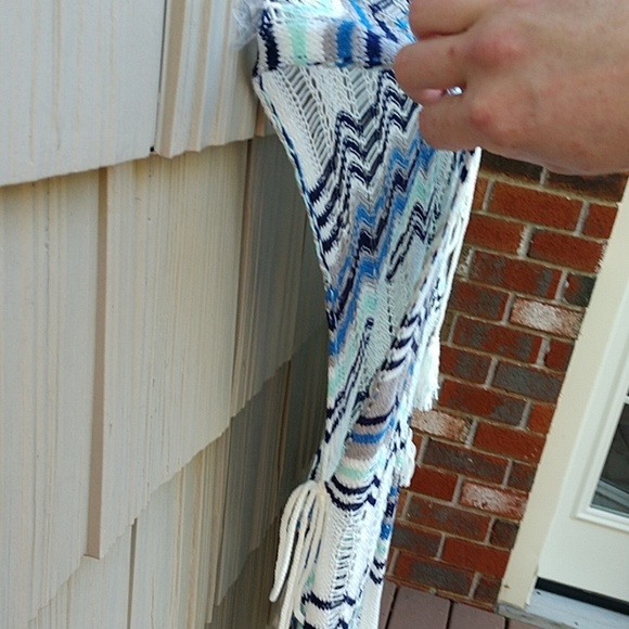 Boho Crochet Woven Poncho Beach Cover Up - Picture 5 of 8